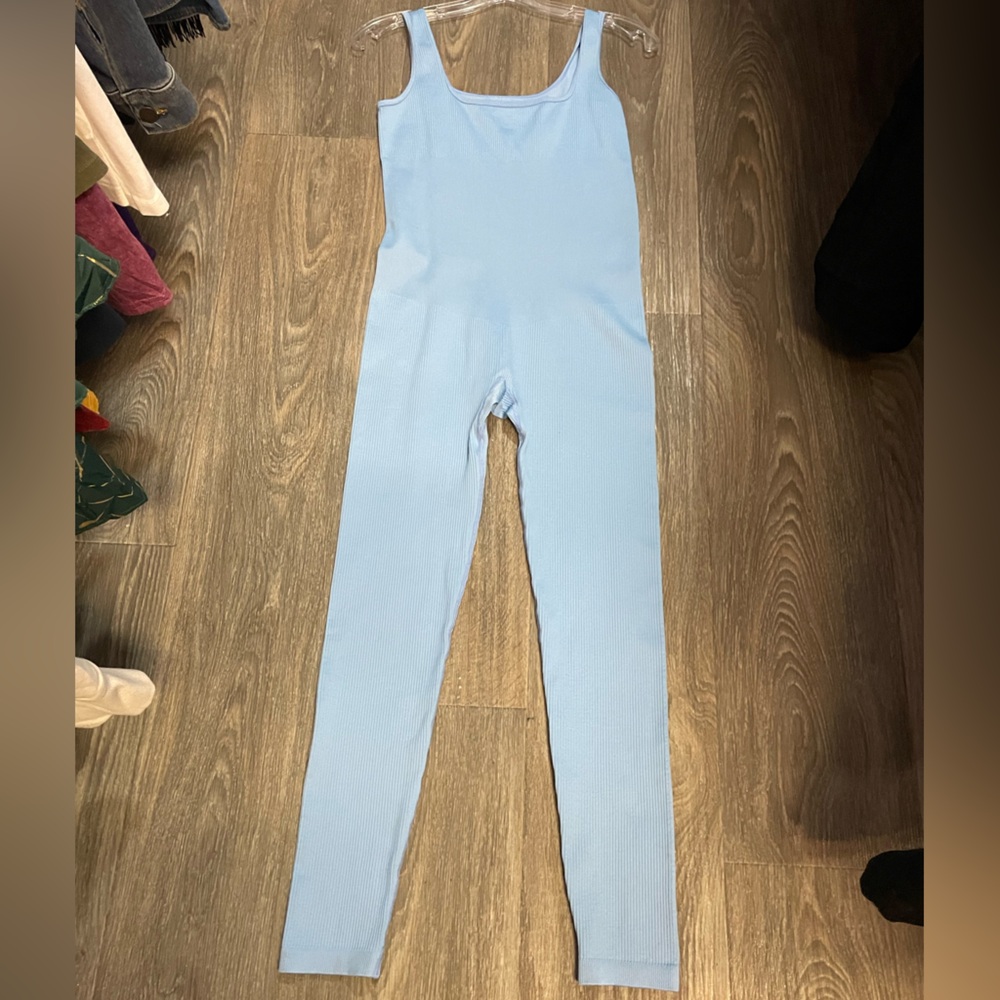 Light Blue Ribbed Leggings